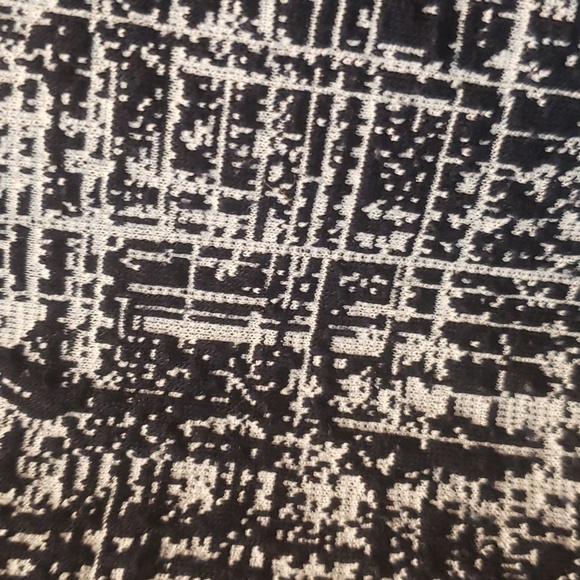 Natalia 56 Black White Top Womens Box Front Pockets 3/4 Sleeve Size Cotton Large - Picture 8 of 14